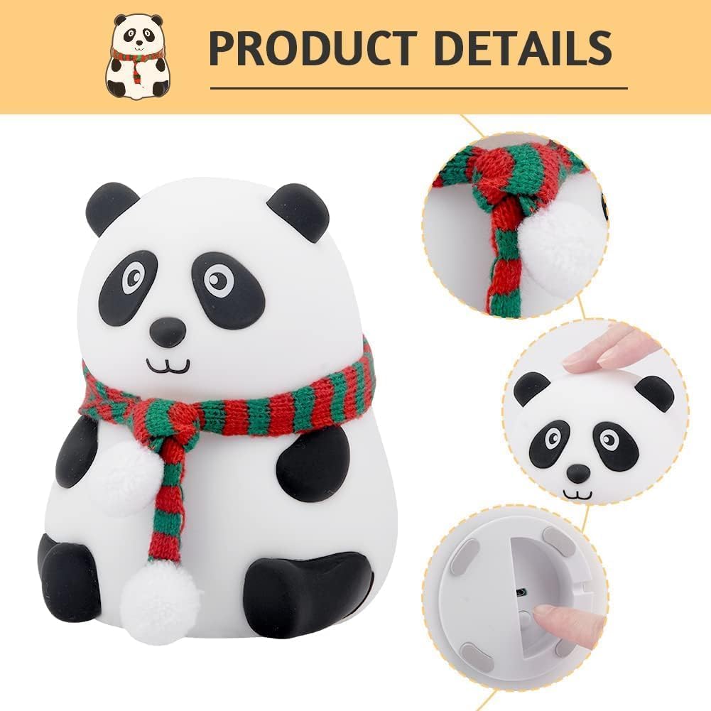 Cute Panda 7-Color LED Silicone Touch Lamp