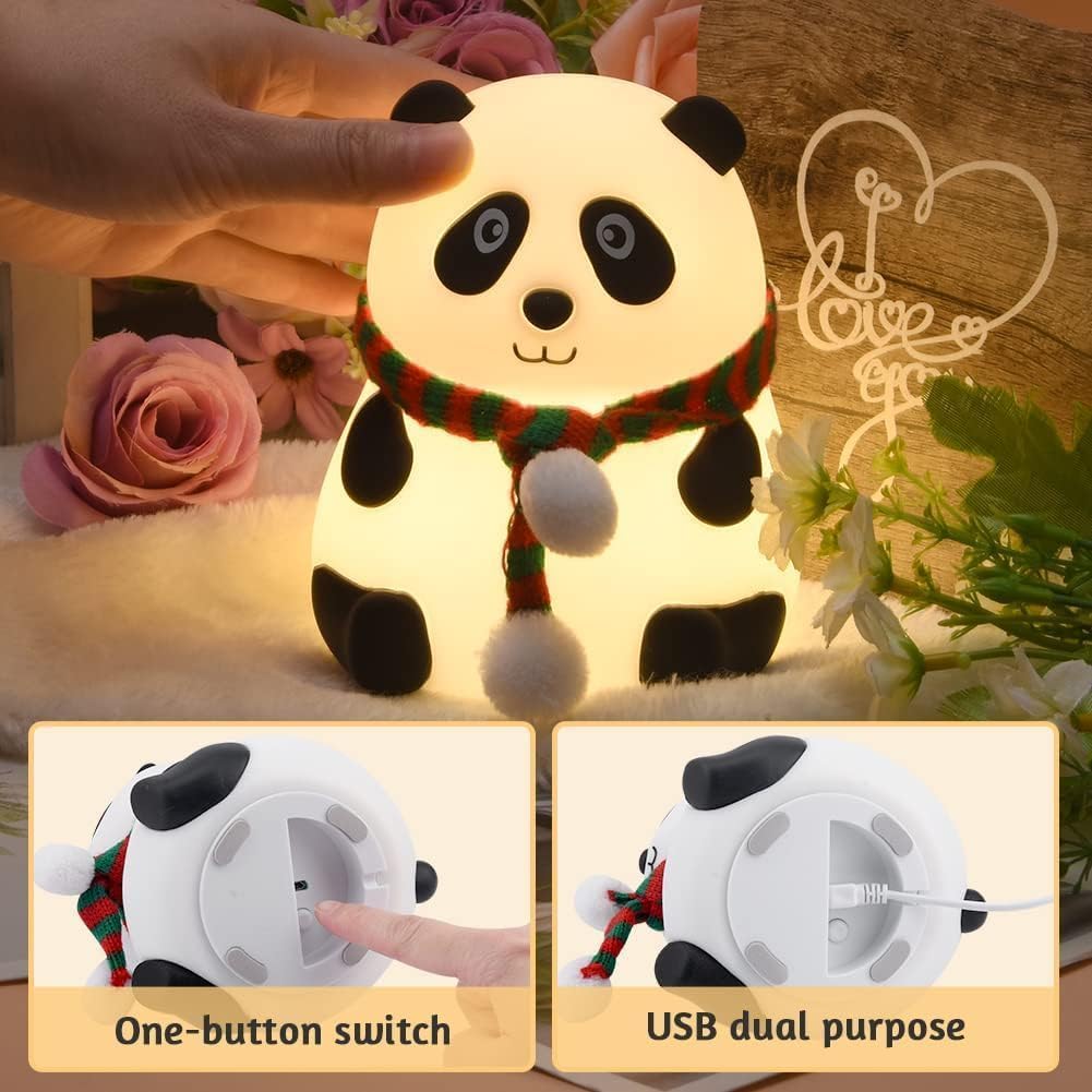 Cute Panda 7-Color LED Silicone Touch Lamp