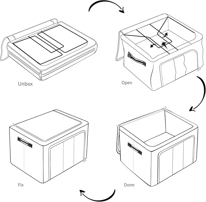 Clothes Storage Organiser Container - XXL Size 66lt Capacity : Premium Quality Built