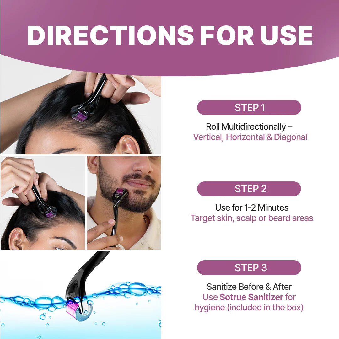 Viral Derma Roller - 0.5mm with 540 Stainless Steel Needles