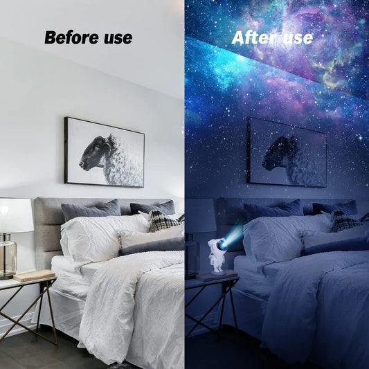 Astronaut Rechargable Sky Projector Light – Cosmic Night Light for Kids & Room Décor