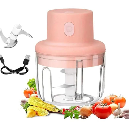 Portable Mini Wireless Electric Food Processor : Premium Quality Blade & Large Size : Latest Model with USB Wireless Charging