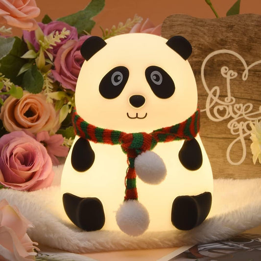 Cute Panda 7-Color LED Silicone Touch Lamp